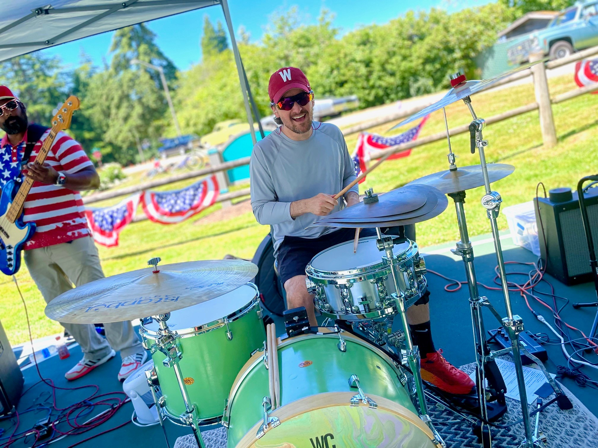 Saf playing drums